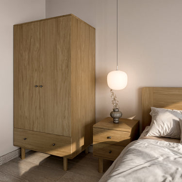 Noah 2 Kapaklı Gardırop | Natürel Meşe