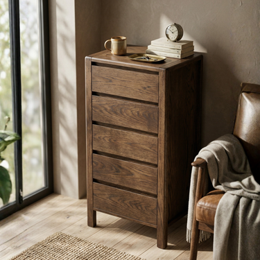 Modesto 5 Çekmeceli Şifonyer | Koyu Meşe