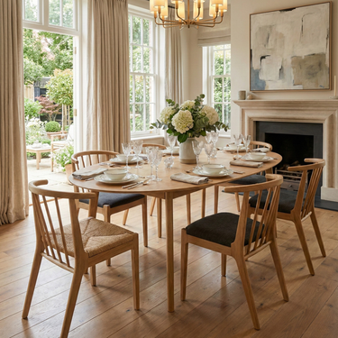 Henlow Oval Yemek Masası | Natürel Meşe