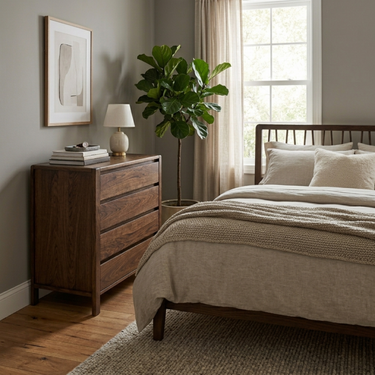 Modesto 4 Çekmeceli Şifonyer | Koyu Meşe