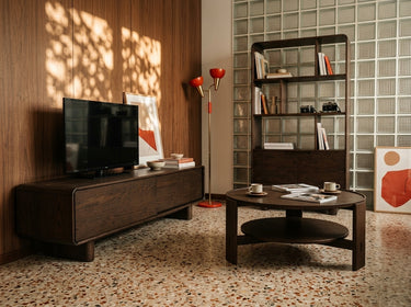 Watkins & Vasso Yaşam Alanı Takımı - 210 cm TV Ünitesi | Koyu Meşe