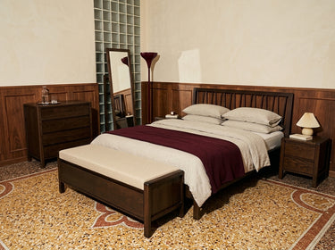 Modesto Parmaklıklı Yatak Odası Takımı - 160x200 cm, 6 Parça | Koyu Meşe