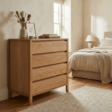 Modesto 4 Çekmeceli Şifonyer | Natürel Meşe