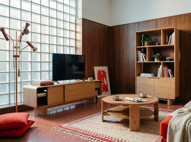 Watkins & Vasso Yaşam Alanı Takımı - 210 cm TV Ünitesi | Natürel Meşe
