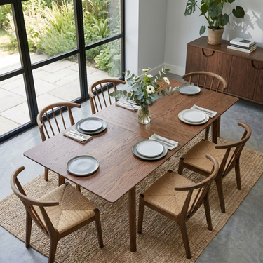 Shizen İlaveli Yemek Masası | Koyu Meşe