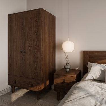 Noah 2 Kapaklı Gardırop | Koyu Meşe